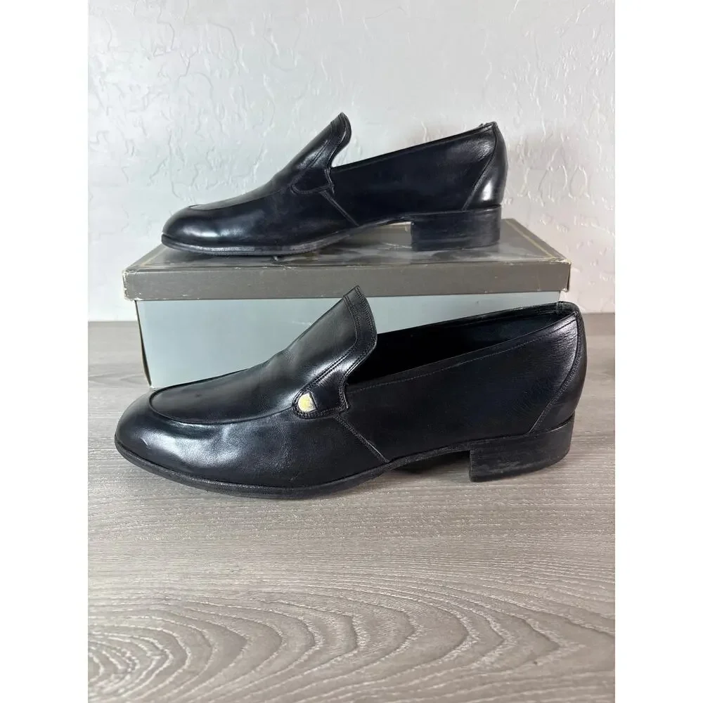 Vintage Bally of Switzerland Porto Black Boxcalf Leather Loafers Men’s 9.5-‎ EUC